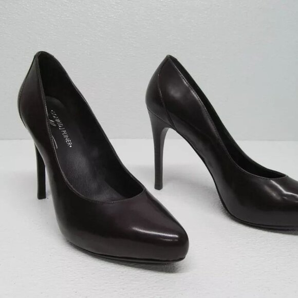Donald J Pliner Edrice Stiletto Heels Leather Hidden Plafform Size 8.5 - Picture 1 of 9